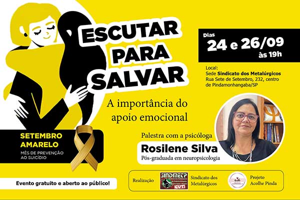 Sindicato promove palestra pela campanha Setembro Amarelo